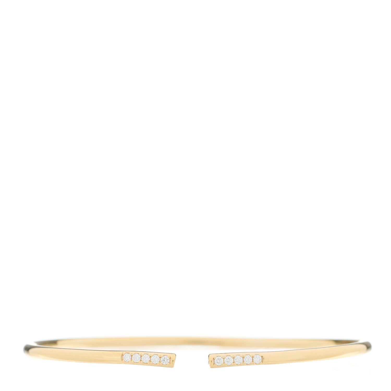 Tiffany 18K Yellow Gold Diamond Metro Wire Bracelet 1 of 3