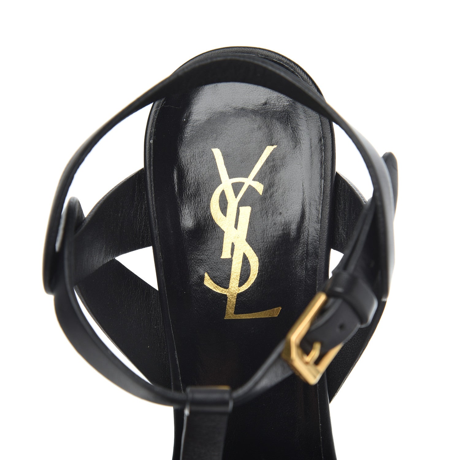 Saint Laurent Calfskin Tribute 75 Platform Sandals 37 Black 6 of 19