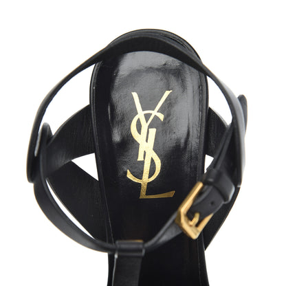 Saint Laurent Calfskin Tribute 75 Platform Sandals 37 Black 6 of 19
