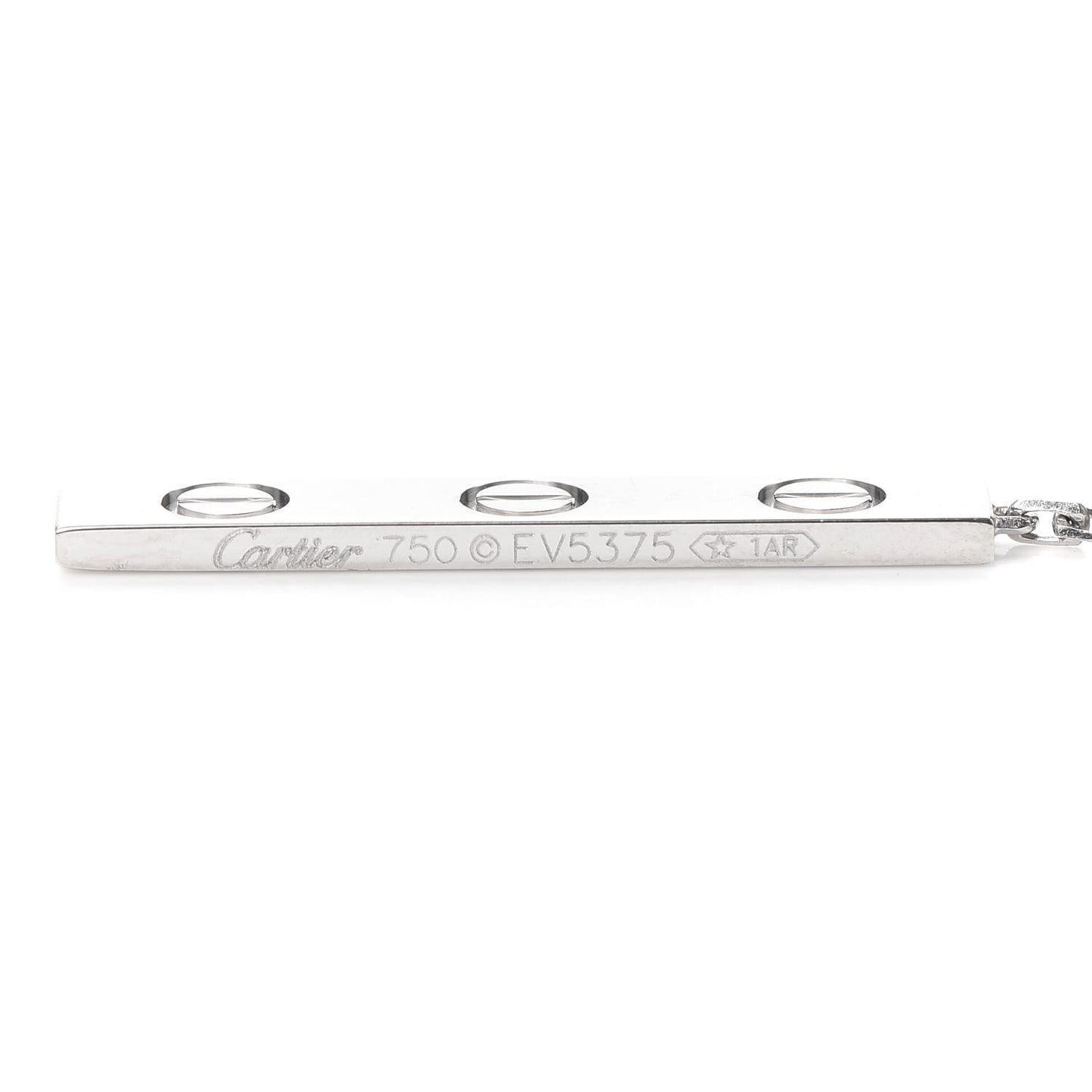 18K White Gold LOVE Lariat Necklace