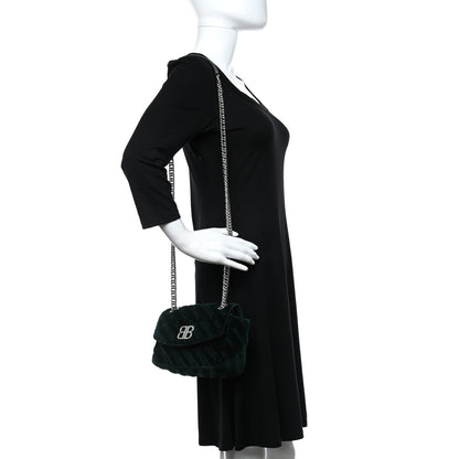 Balenciaga Velvet Logo Matelasse S BB Round Shoulder Bag Vert Emeraude 2 of 11