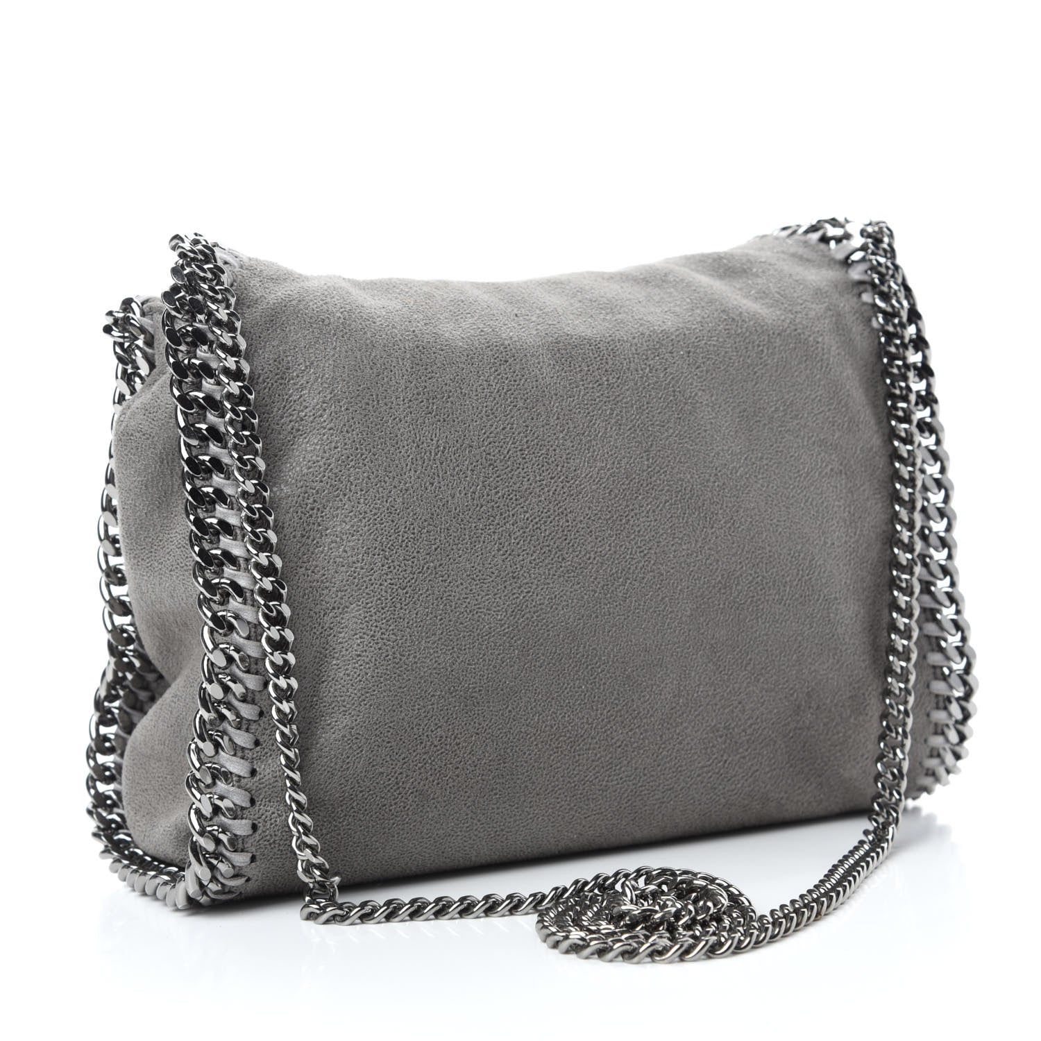 Stella McCartney Shaggy Deer Mini Falabella Fold Over Tote Light Grey 3 of 10