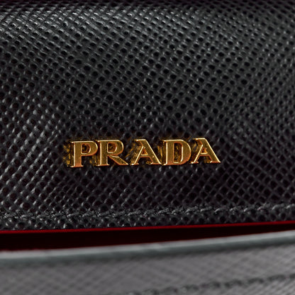 Prada Saffiano Cuir Medium Double Bag Black Fuoco 7 of 11