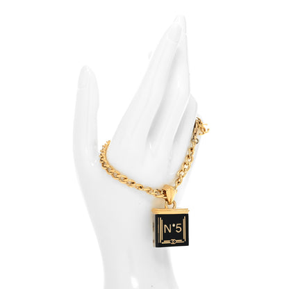 Chanel Metal Resin Crystal No 5 Bracelet Gold Black White 2 of 5
