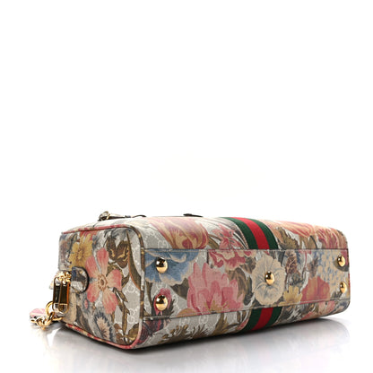 Gucci GG Supreme Monogram Water Flora Web Medium Ophidia Top Handle Duffle Bag White Multicolor 4 of 9