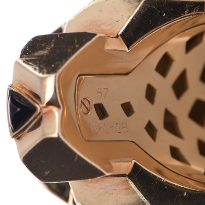 Cartier 18K Yellow Gold Peridot Onyx Panthère De Ring 57 8 10 of 16