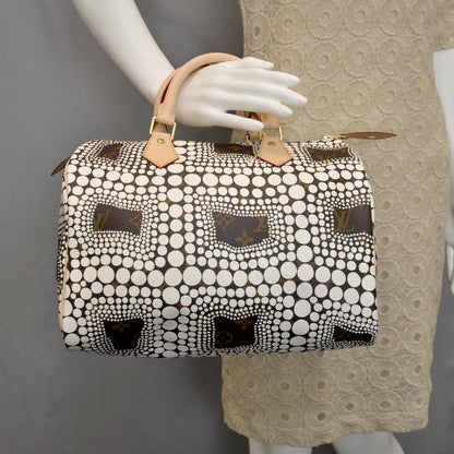 Louis Vuitton Monogram Kusama Town Speedy 30 White 2 of 12