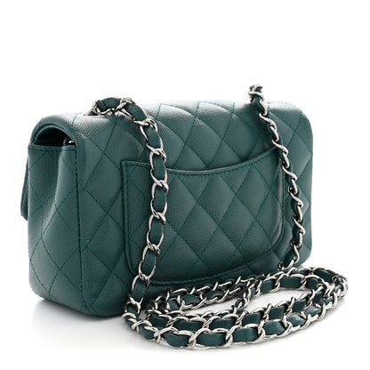 Chanel Caviar Quilted Mini Rectangular Flap Dark Green 3 of 10