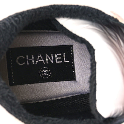 Chanel Nylon Lambskin Suede Calfskin CC Sneakers 38 Pink White Black 9 of 11