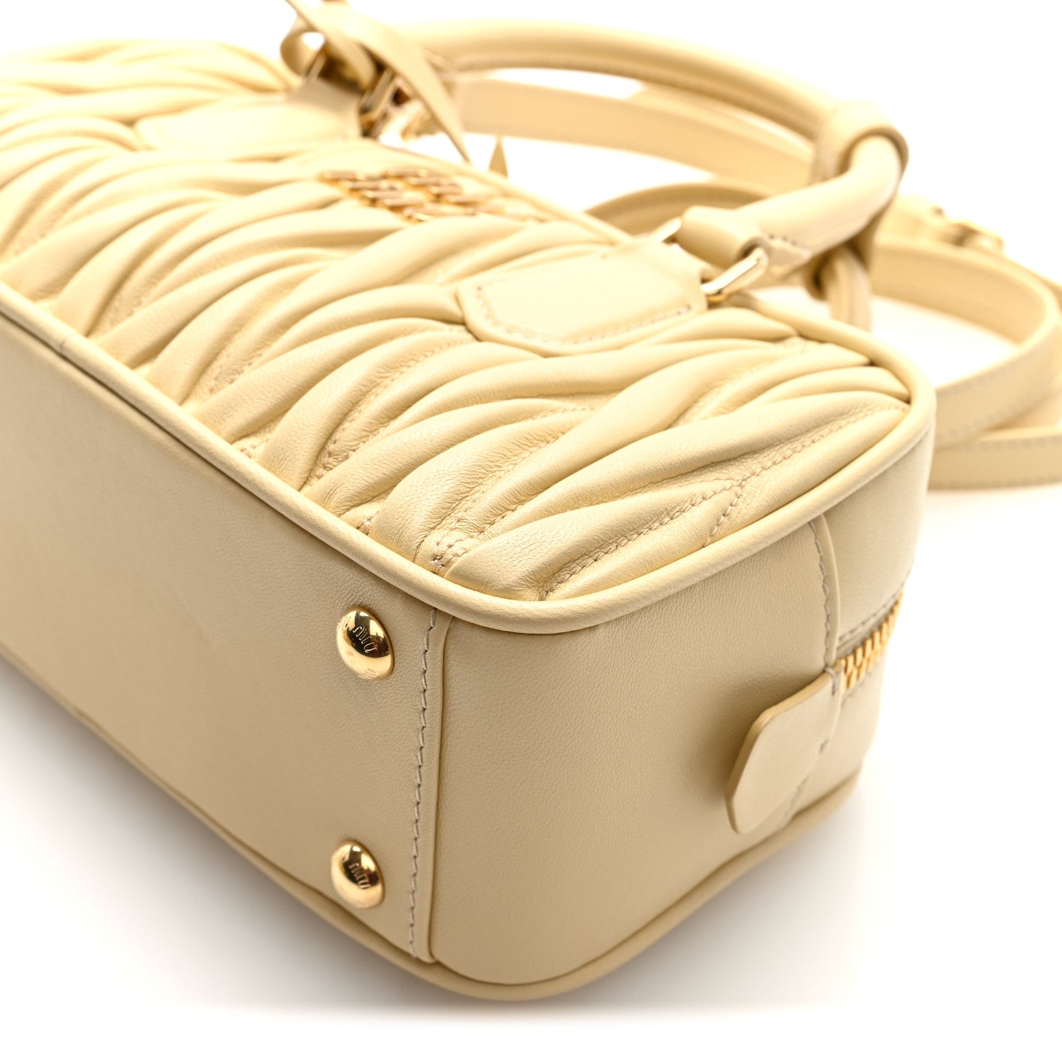 Miu Miu Nappa Matelasse Regular Arcadie Top Handle Bag Soia 9 of 9