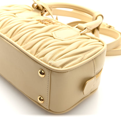 Miu Miu Nappa Matelasse Regular Arcadie Top Handle Bag Soia 9 of 9