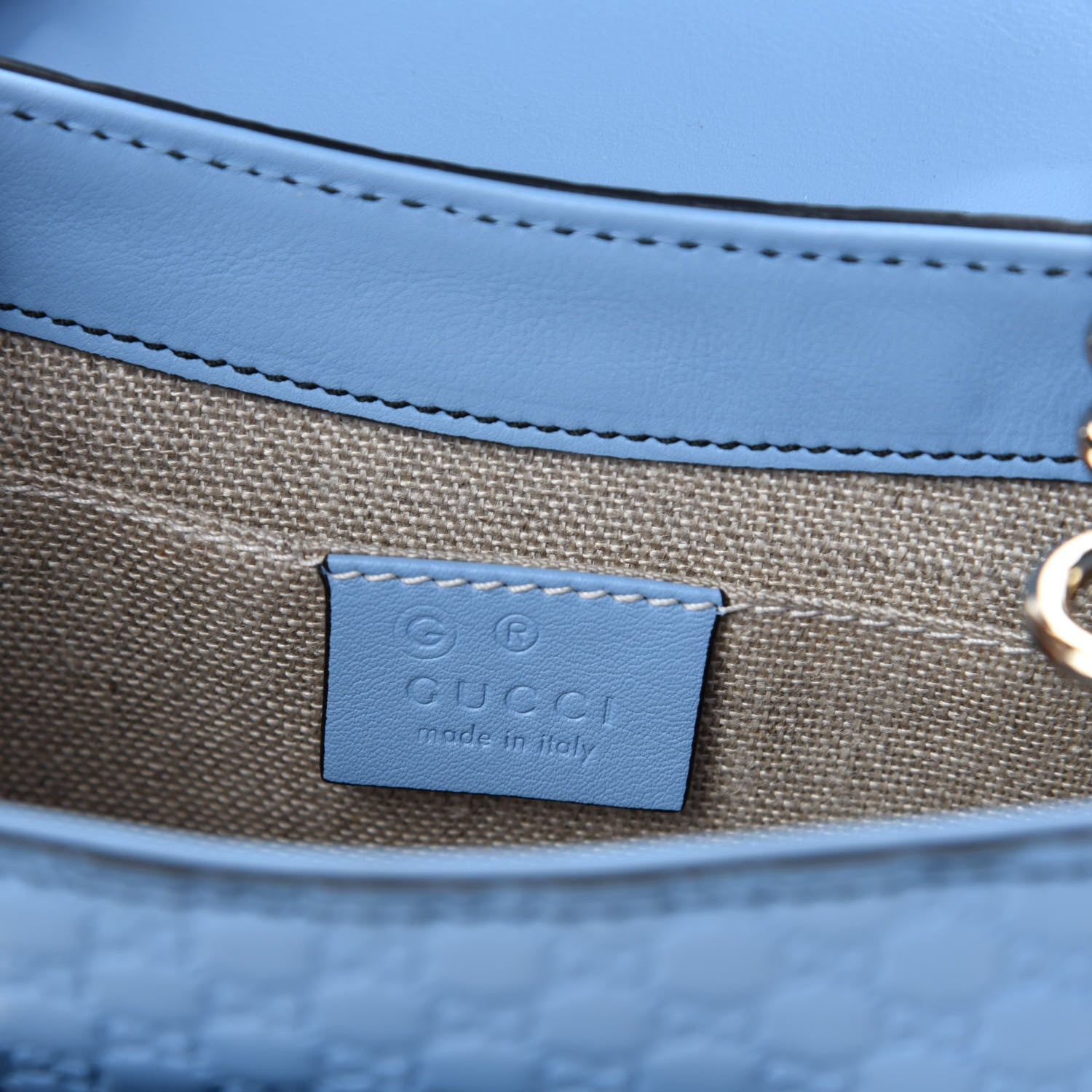 Gucci Soft Microguccissima Mini Emily Chain Shoulder Bag Mineral Blue 9 of 11