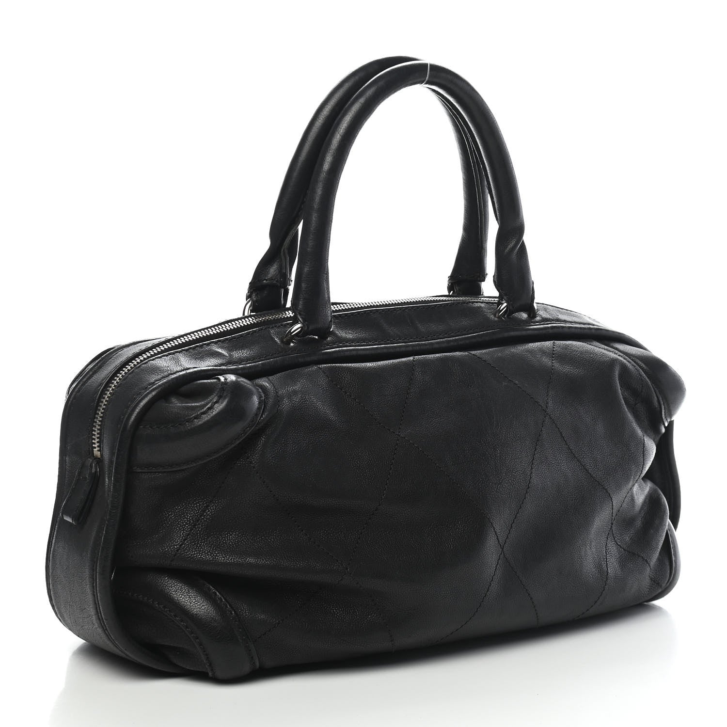 Chanel Calfskin Round Bowling Bag Black 2 of 10