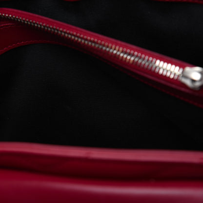 Saint Laurent Calfskin Y Quilted Monogram Medium Loulou Chain Satchel Lipstick Red 13 of 20