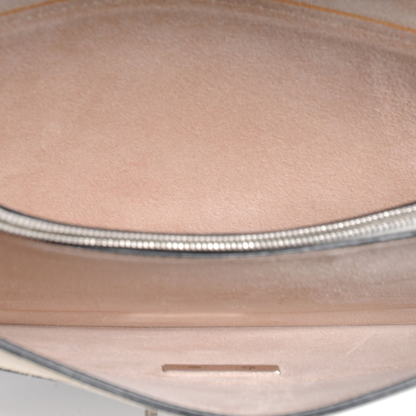 Leather Suede Diamond Clutch White Beige