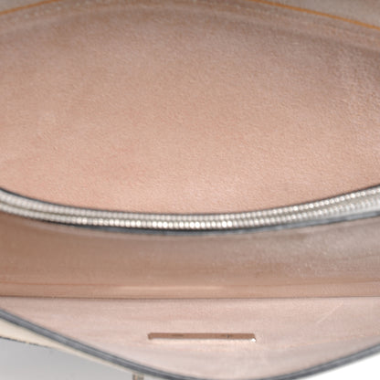 Celine Leather Suede Diamond Clutch White Beige 8 of 8