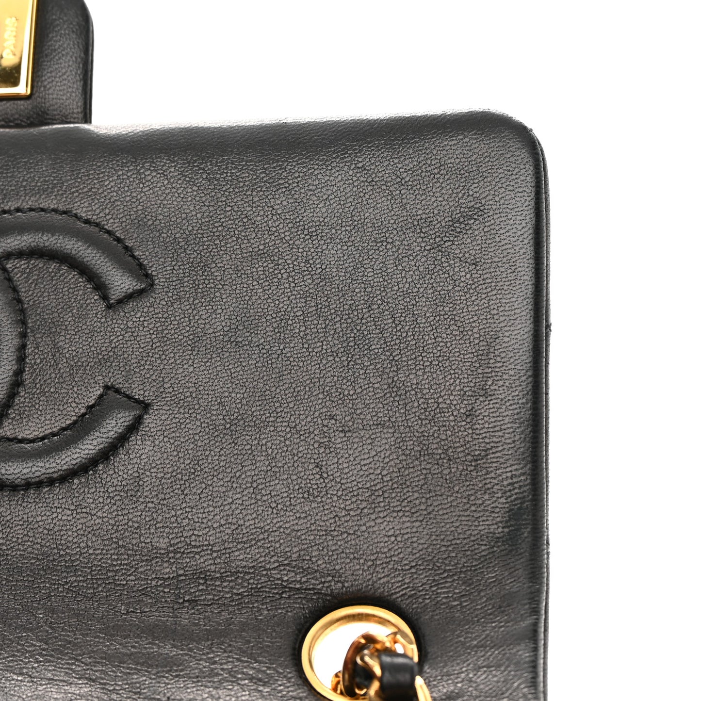 Lambskin Quilted Mini Square Flap Bag Black
