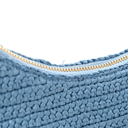 Prada Yarn Raffia Effect Crochet Re-Edition 2005 Shoulder Bag Celeste 11 of 11
