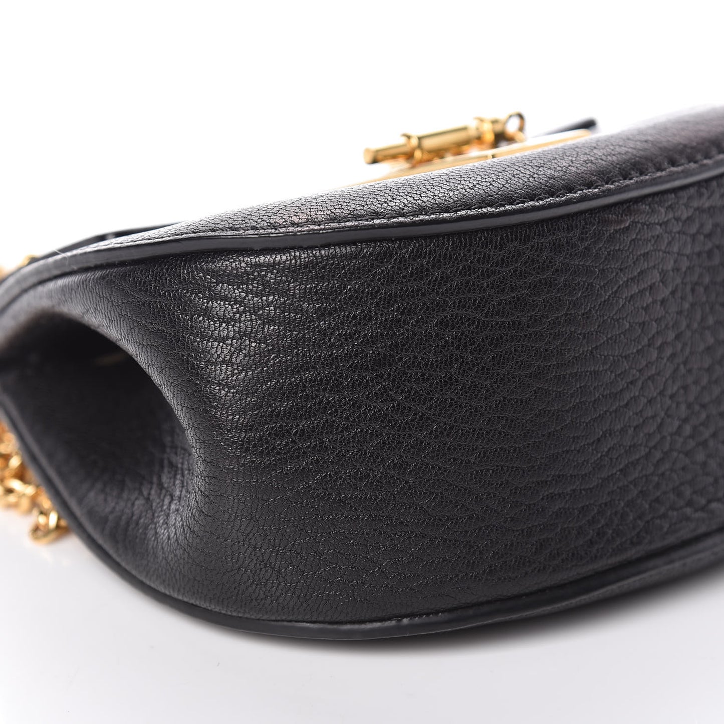 Grained Lambskin Nano Drew Shoulder Bag Black