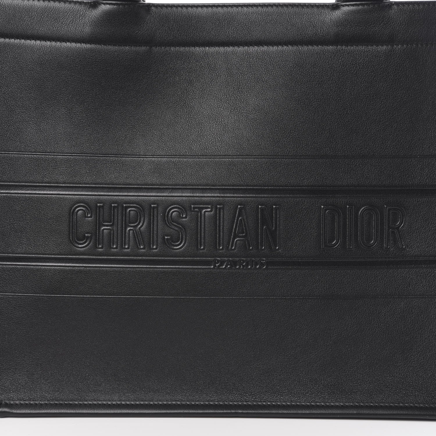 Christian Dior Calfskin Embossed Medium Book Tote Black 9 of 10