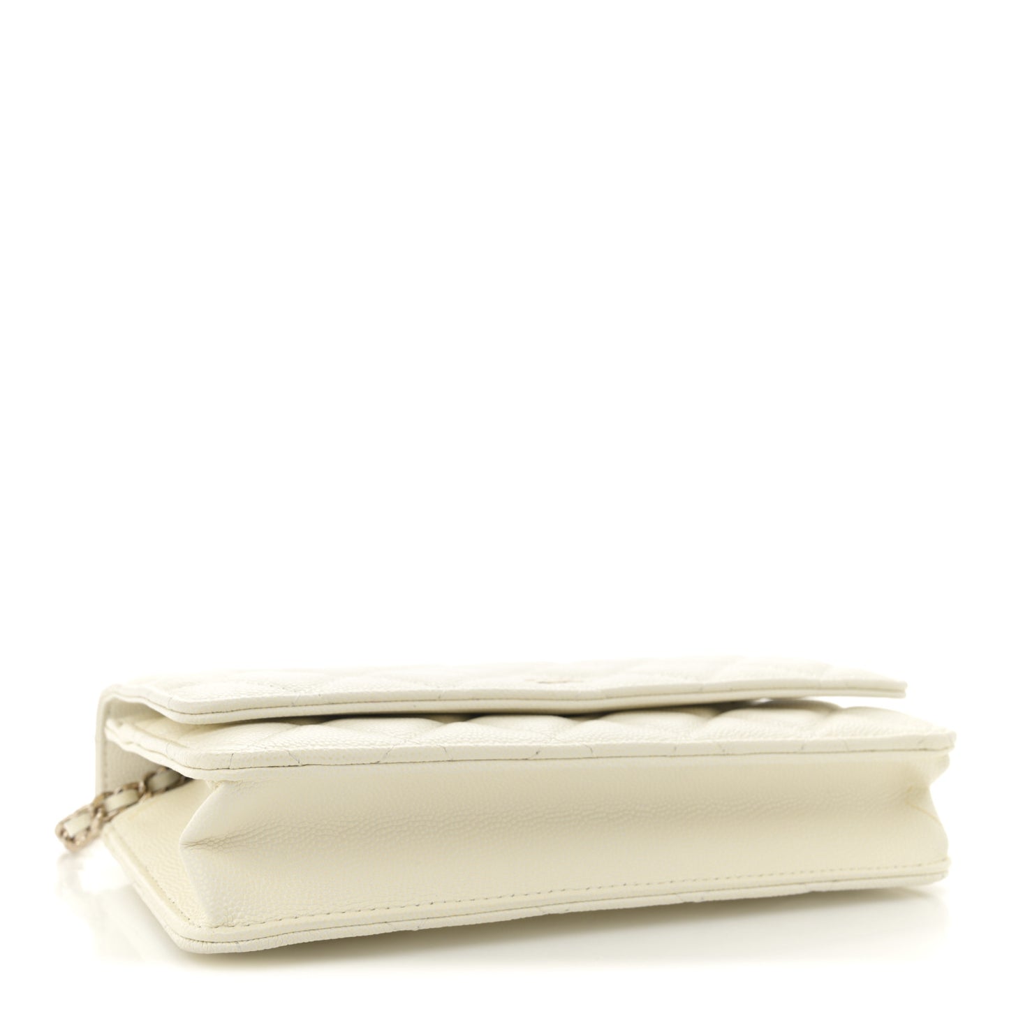 Caviar Quilted Wallet On Chain WOC White