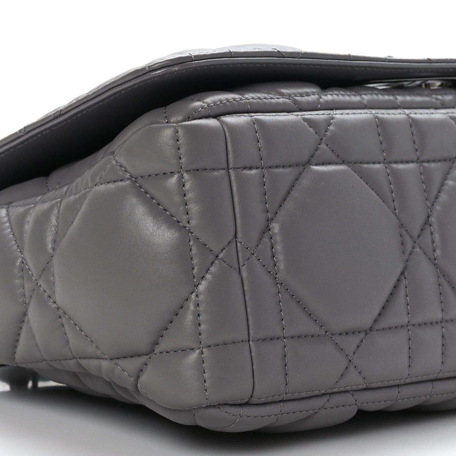 Christian Dior Calfskin Macrocannage Medium Caro Bag Iron Grey 8 of 9