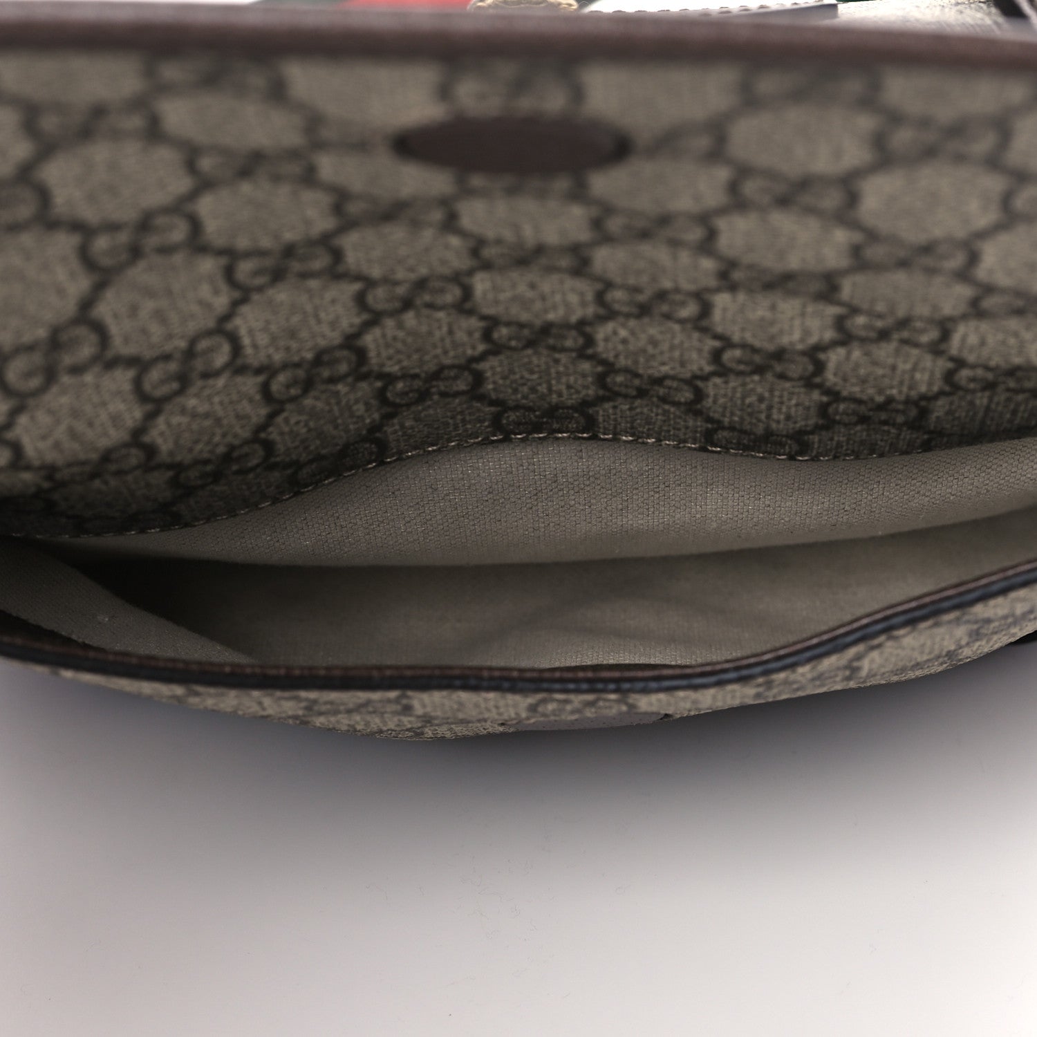 Gucci GG Supreme Monogram Web Small Neo Vintage Double Flap Messenger Bag Beige New Acero 5 of 13