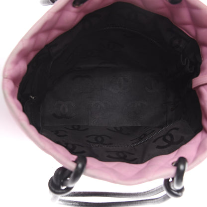 Chanel Calfskin Quilted Medium Cambon Tote Pink Black 4 of 9