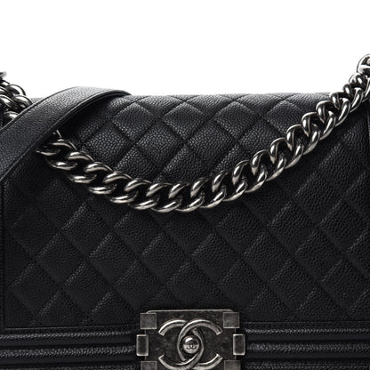Chanel Caviar Quilted Medium Boy Flap Black 10 of 11