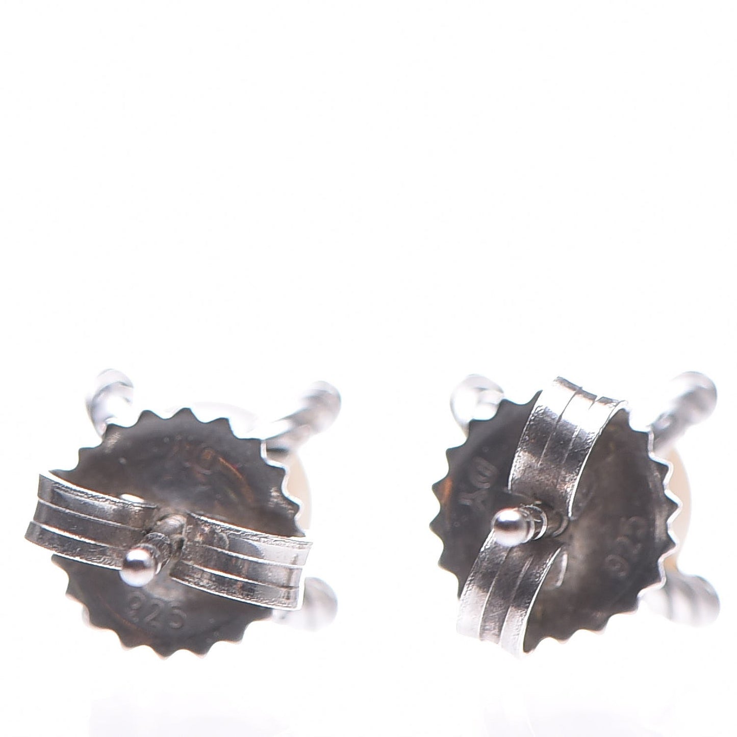 Sterling Silver Diamond Pearl 7mm Earrings