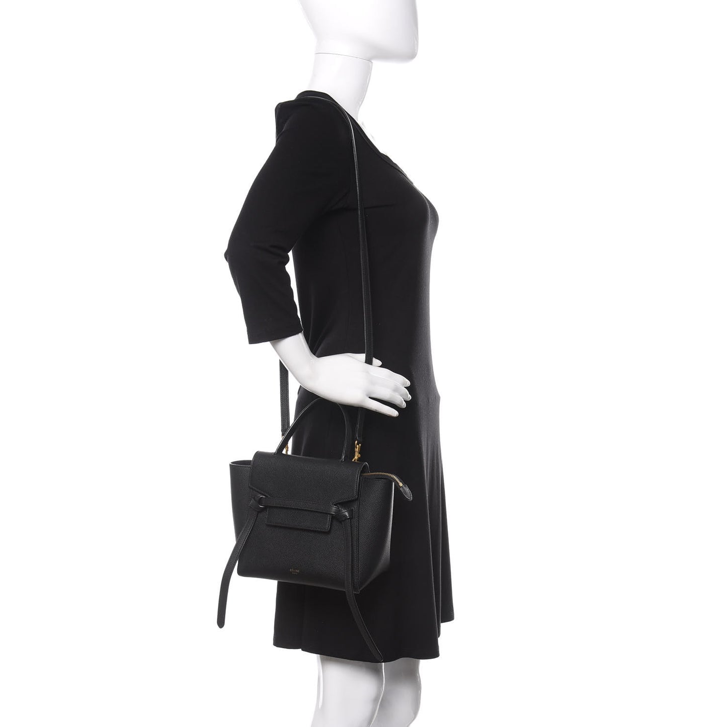 Grained Calfskin Nano Belt Bag Black