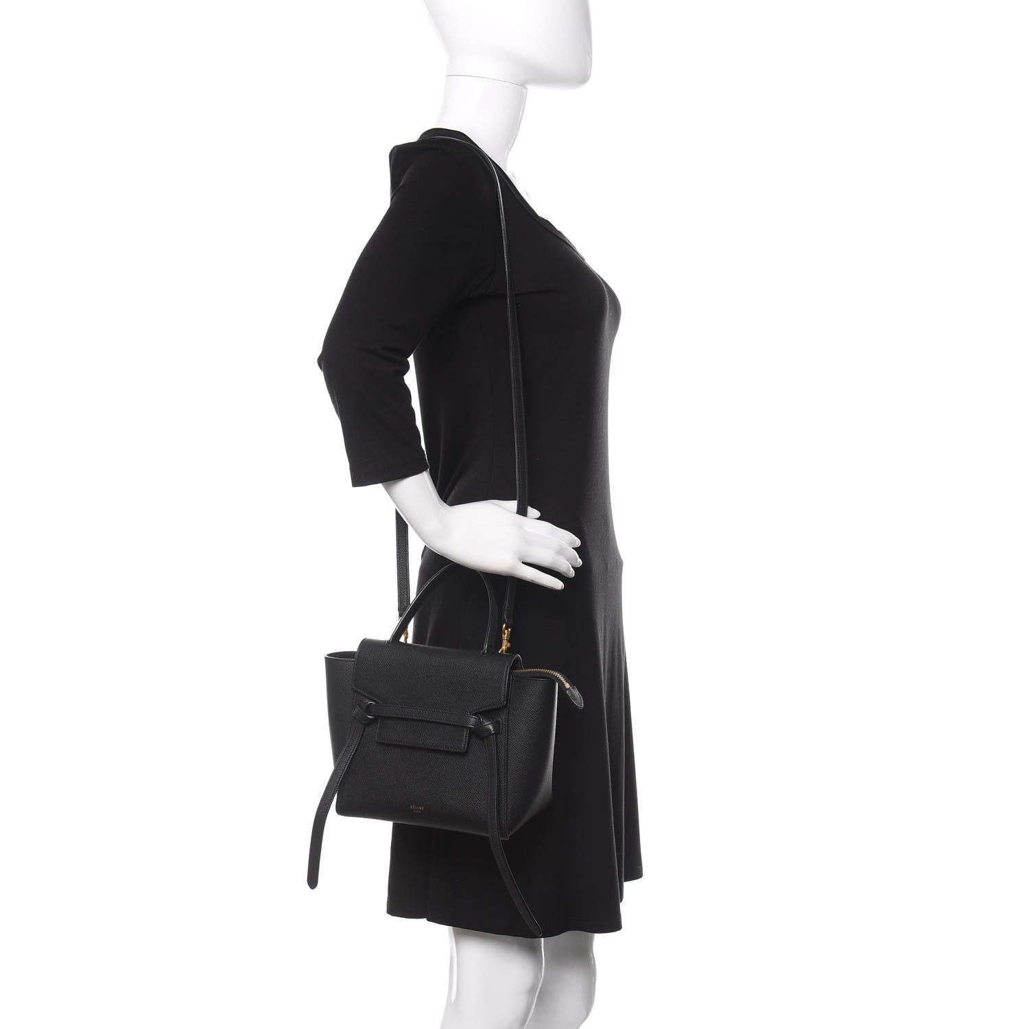Celine Grained Calfskin Nano Belt Bag Black 2 of 9
