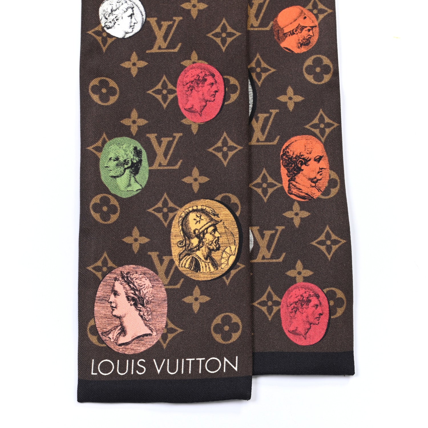 Louis Vuitton X FORNASETTI Silk Monogram Cameo Bandeau Brown 2 of 3