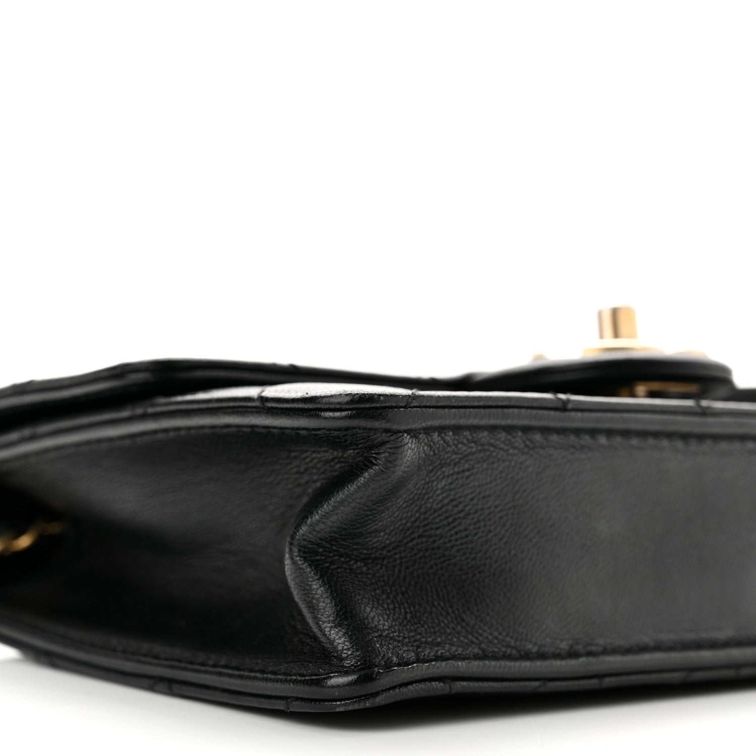 Chanel Goatskin Quilted Logo Small Chic Flap Black 9 of 11