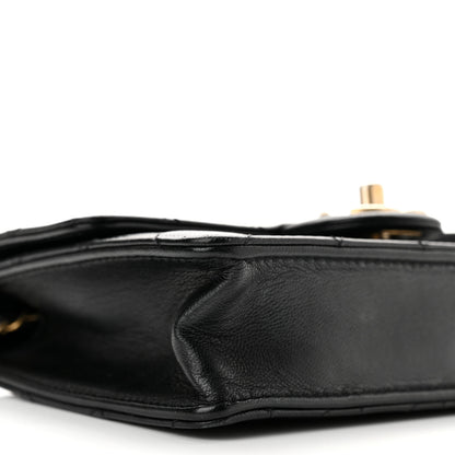 Chanel Goatskin Quilted Logo Small Chic Flap Black 9 of 11