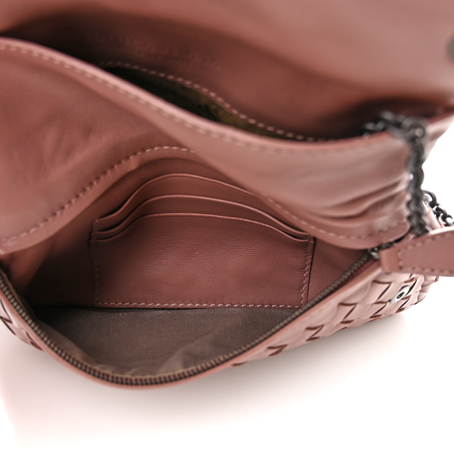 Bottega Veneta Nappa Intrecciato Small Chain Crossbody Dusty Rose 5 of 18