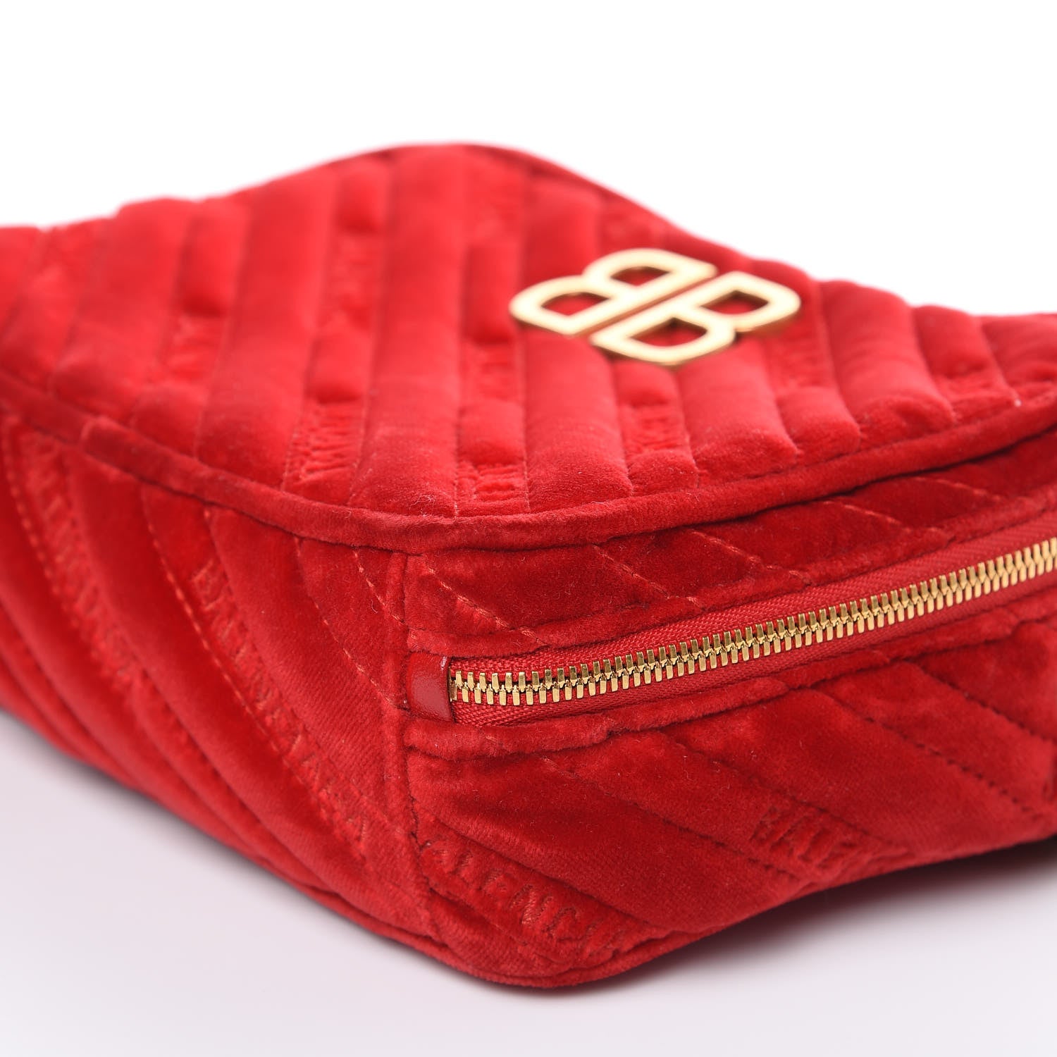 Balenciaga Velvet Logo Matelasse BB XS Reporter Bag Red 8 of 11