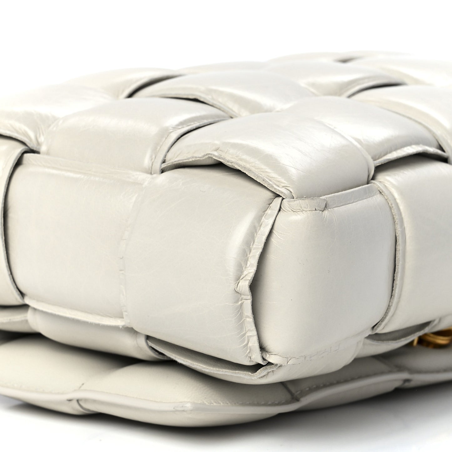 Nappa Maxi Intreccio Padded Cassette Crossbody Bag Chalk