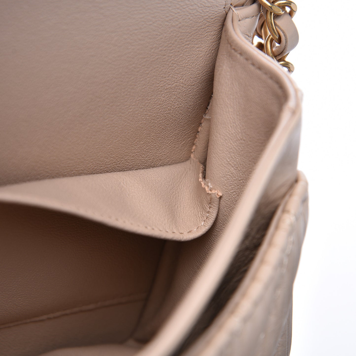 Calfskin Coco Pleats Medium Double Flap Beige