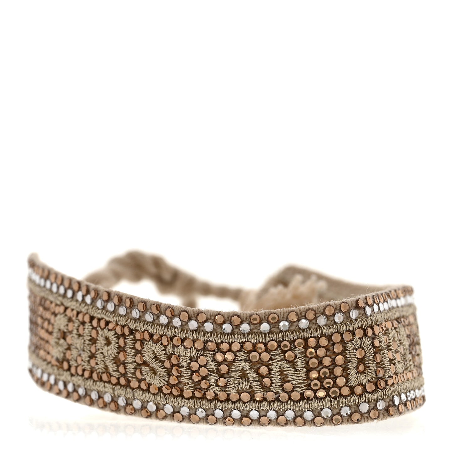 Woven Cotton Crystal Embroidered J'Adior Friendship Bracelet Blue Gold