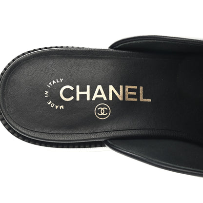 Chanel Lambskin Quilted Boy Mules 40 Black 7 of 9