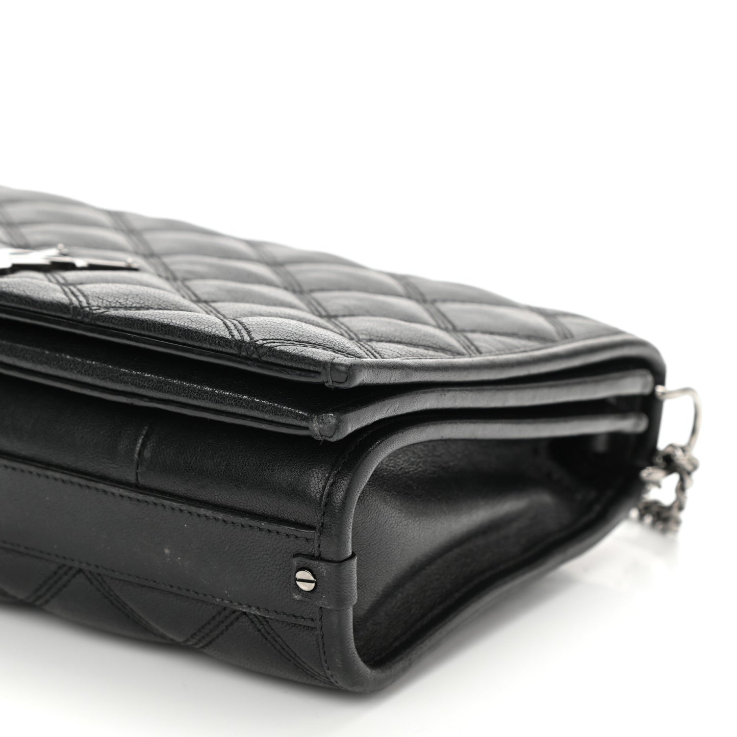 Lambskin Quilted Mini Becky Chain Bag Black