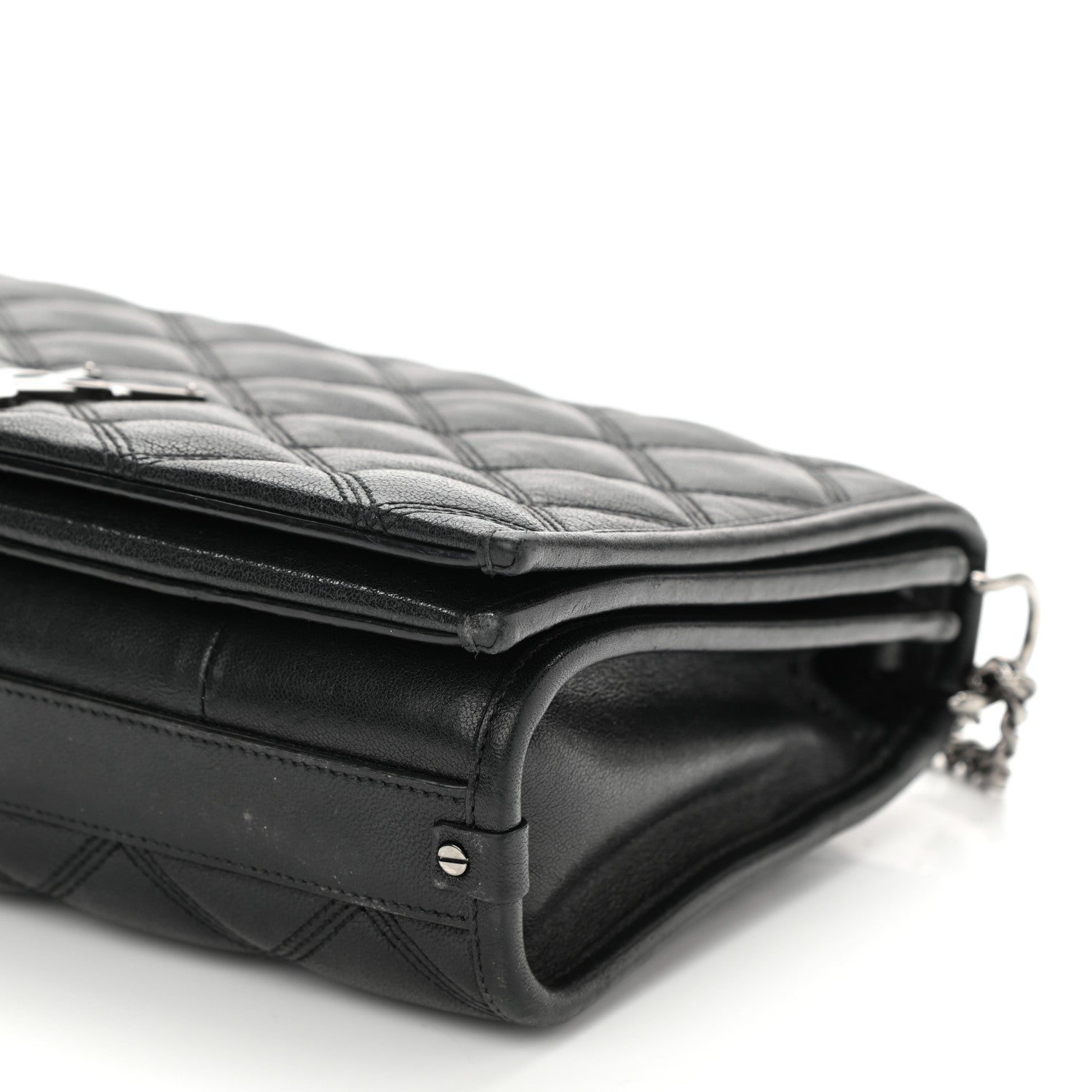 Saint Laurent Lambskin Quilted Mini Becky Chain Bag Black 10 of 12