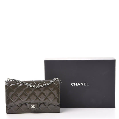 Chanel Patent Quilted Wallet On Removable Chain Dark Grey 11 of 11