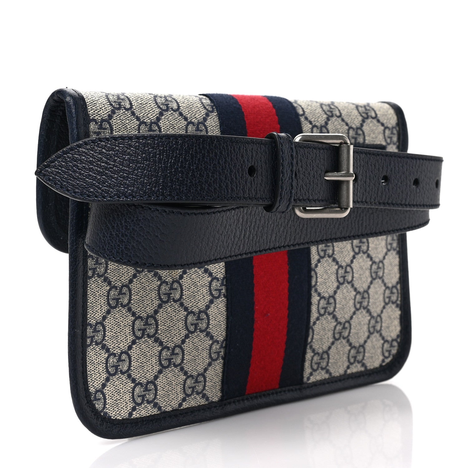 Gucci GG Supreme Monogram Web Small Ophidia Belt Bag 90 36 Beige Navy 3 of 8