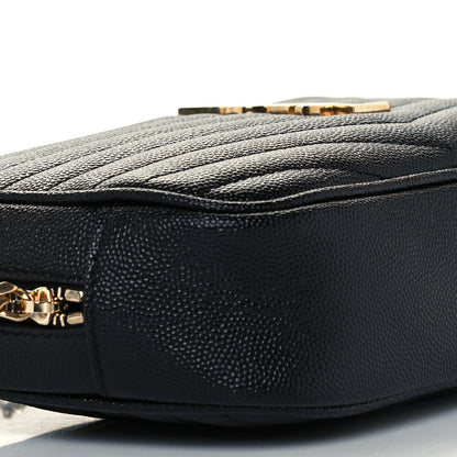 Saint Laurent Grain De Poudre Matelasse Monogram Mini Lou Camera Bag Black 9 of 10