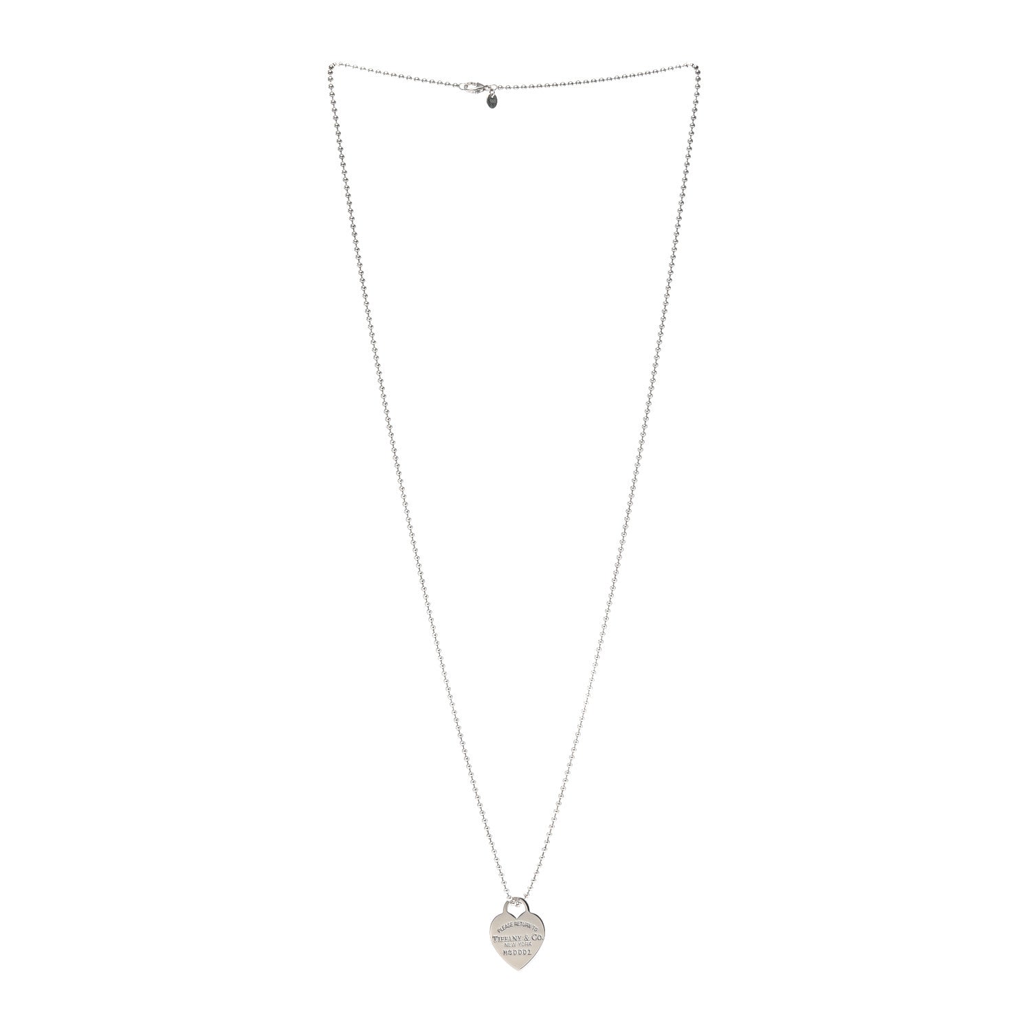 Tiffany Sterling Silver Long Return to Tiffany Heart Pendant Necklace 3 of 5