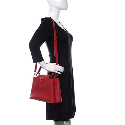 Louis Vuitton Taurillon Capucines PM Scarlet 2 of 11