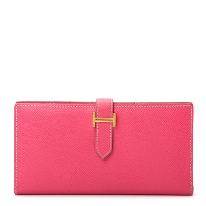 Hermes Epsom Bearn Gusset Wallet Rose Tyrien 1 of 8