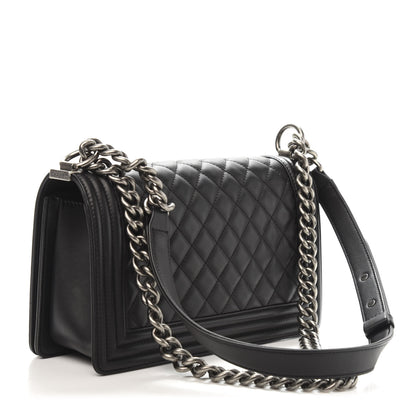 Chanel Calfskin Quilted Medium Boy Flap Black 3 of 14